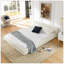 Structure de lit grand tapissier, lit plateforme en tissu de chenille avec tête de lit plissée et tête de lit, beige-1127723431
