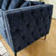 Canapé modulaire en chenille avec rangement, accoudoir carré, 3 places, design moderne, chenille bleue, dossier, rangement-1858740167