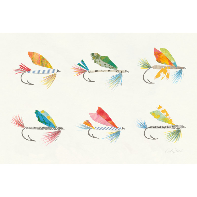 Angling In The Stream Lures II by Courtney Prahl - Wrapped Canvas Painting, 30cm H x 46cm W