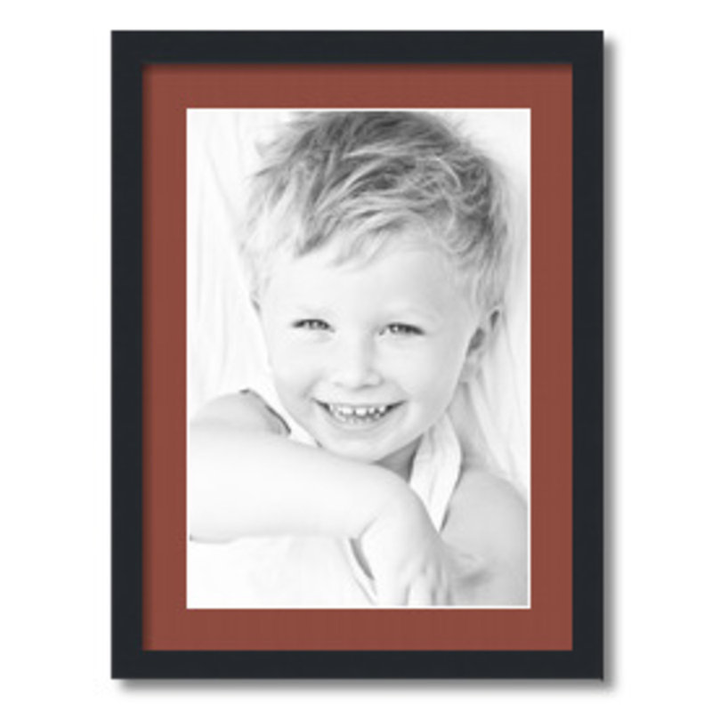 Matte Picture Frame with Mat, Cognac