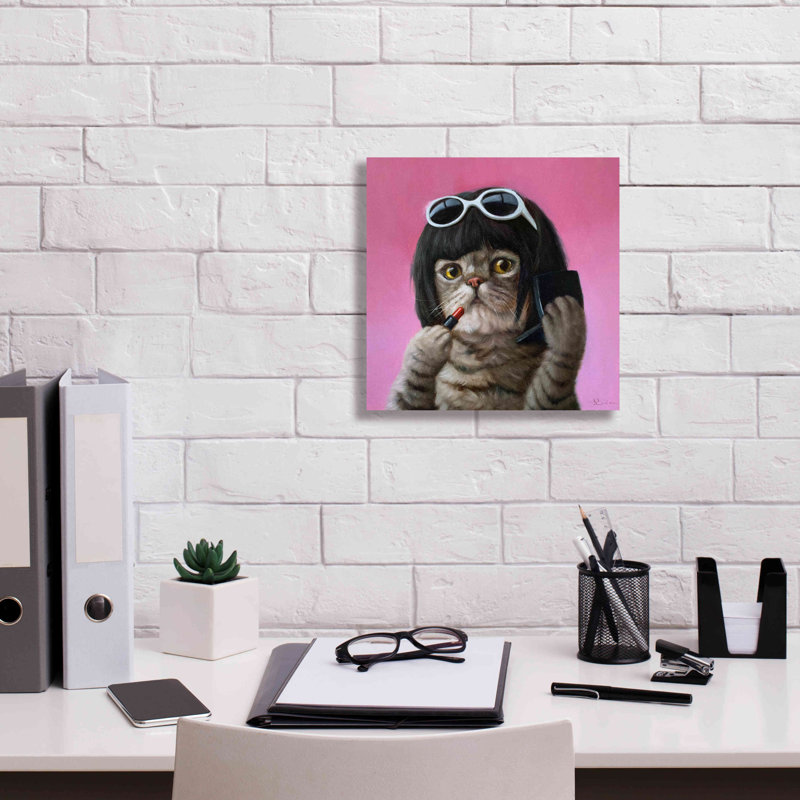 «Bob Cat» par Lucia Heffernan sur, H 12 po x l 12 po x P 0,75 po