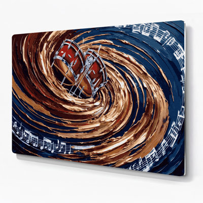 «Music Timpani», art mural en métal mauve