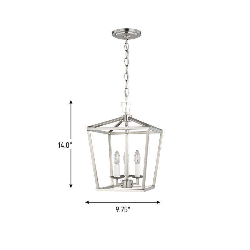 Three Light Mini Lantern, Brushed Nickel