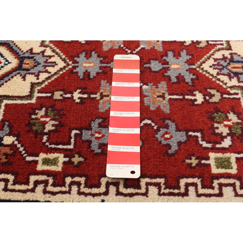 Tapis de couloir Ivoire en Tapis décoratif laine noué à la main de conception unique 2 pi 7 po x 10 pi Denequa