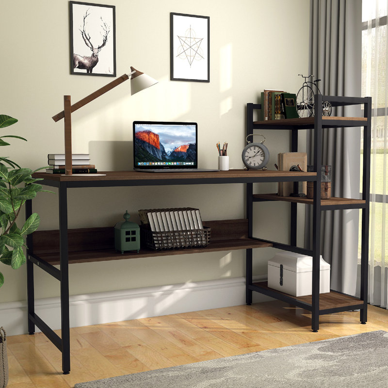 Writing Desk, Walnut/Black