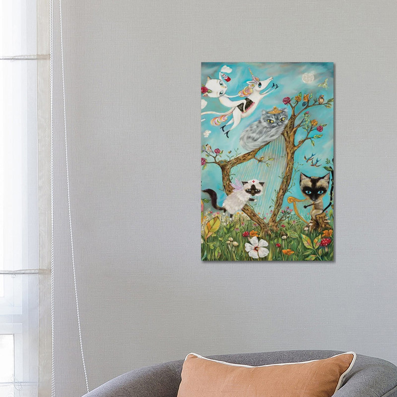 Feline Rhapsody by Heather Renaux - Wrapped Canvas Painting, 66.04 cm H x 45.72 cm W x 1.91 cm D
