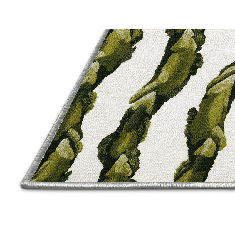 Tapis blanc lavable avec légumes asperges, Carré 8 pi