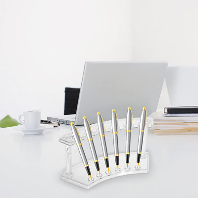 Pack Acrylic Pen Display Stand, 6-Slot Pen Holder Rack