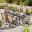 Ashan 6-Piece Swivel Rocking Patio Chair Metal Outdoor Dining Armchair Set -1715870216