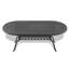 Ensemble de salle à manger 7 pièces en fonte d'aluminium toutes saisons comprenant 2 chaises pivotantes, 4 chaises et une table ovale avec cadre noir