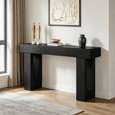 Table de canapé en bois de 63 pouces, console de style campagnard moderne pour le salon, table d'appoint pour hall d'entrée