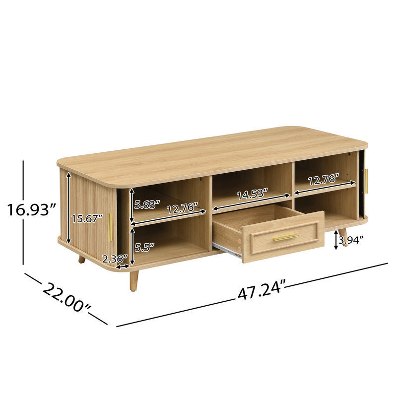 Kyra Multi-Storage Coffee Table, Natural