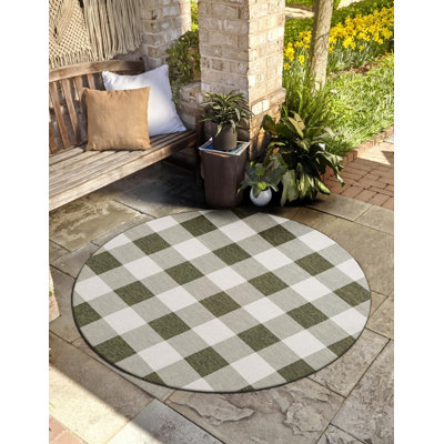 Tapis d'intérieur / extérieur de couleur verte Borrego