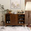 Buffet 47,30 pouces en bois avec 2 portes et pieds en bois massif
