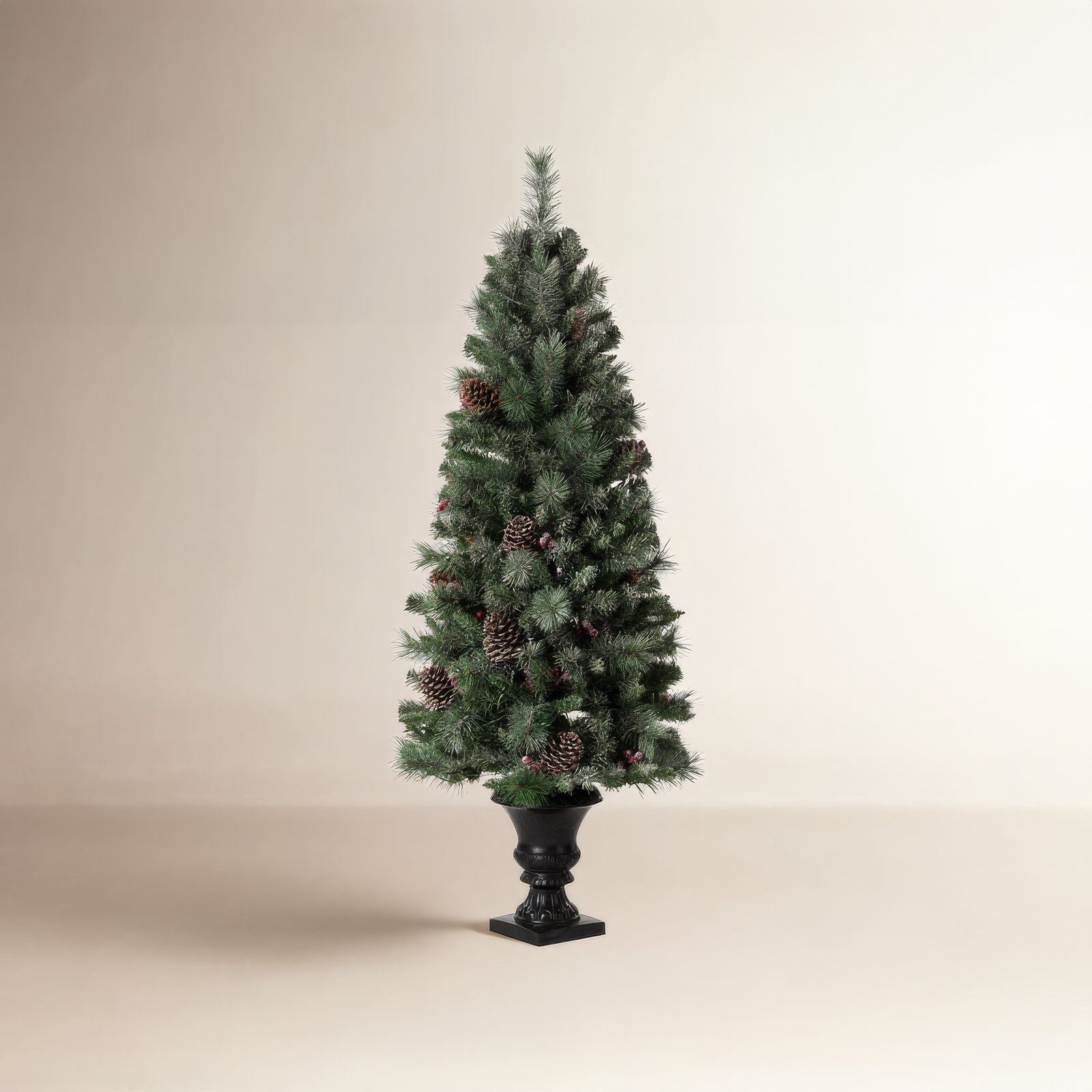 White Frosted Pre-Lit Cypress Christmas Tree, 5 ft.
