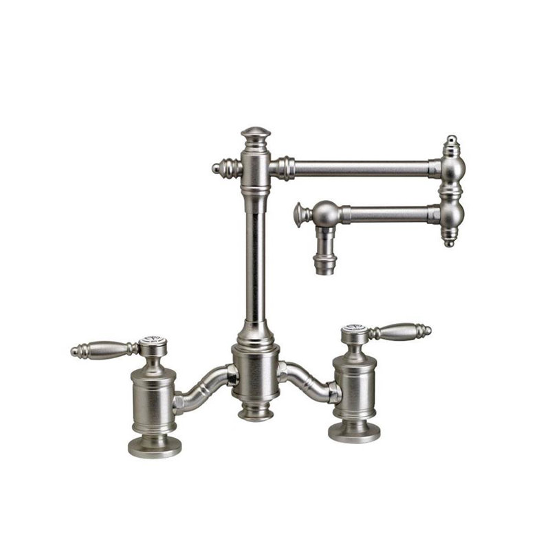 Towson Bridge Faucet - 12" Articulated Spout, Satin Chrome