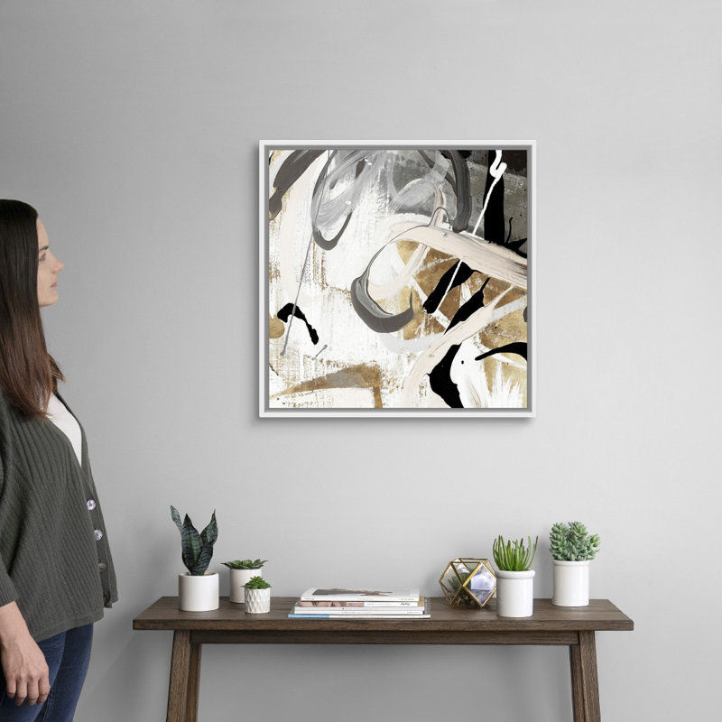 " Tangled I " Painting Print, Floater Framed Canvas, Natural, 25.25" H x 25.25" W