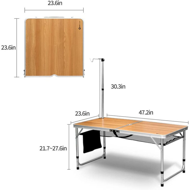 47.2'' Rectangular Adjustable Folding Table