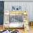 Crestside Kids Twin Over Queen Bunk Bed with Slide and Ladder-1343265144