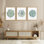 Ensemble encadré de reproductions d'art encadrées, cactus vert désert, plantes grasses, nature sauvage, illustrations décoratives nordiques pour le salon, la chambre à coucher, le bureau