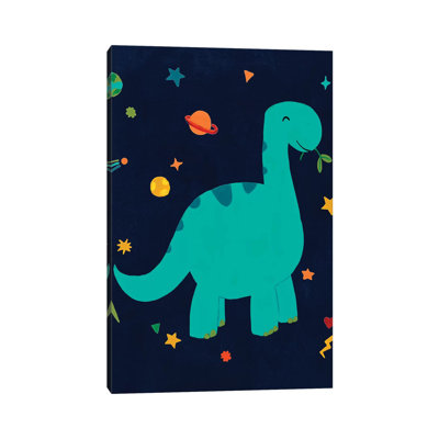 Starry Dinos IV 1 Piece Wrapped Canvas Wall Art