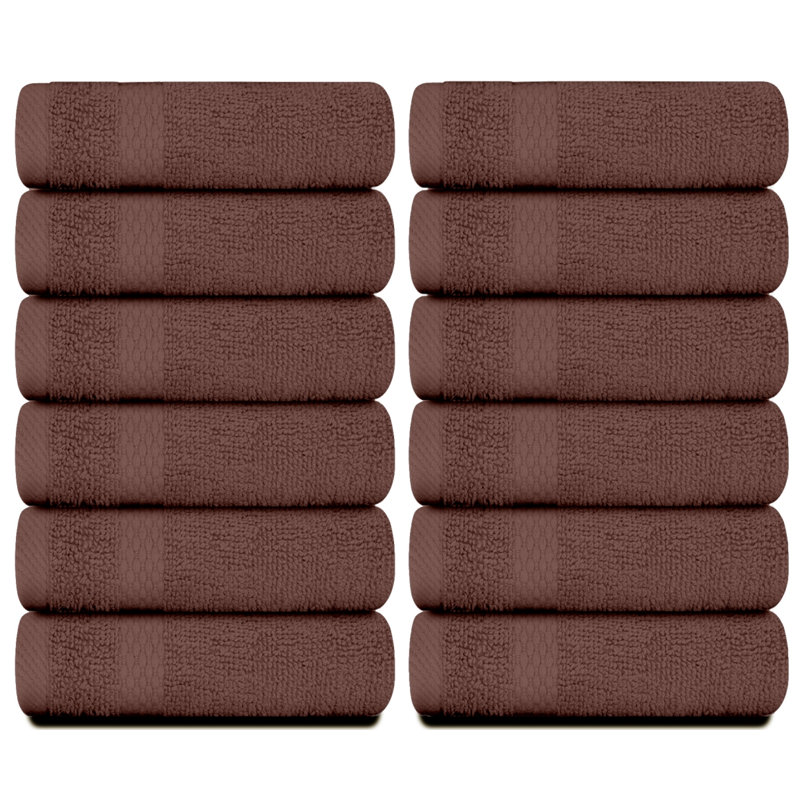 Essuie-mains 100% coton Aldene, Brun
