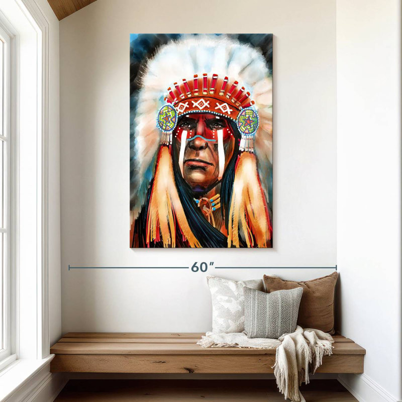 Lelar Native Indian Chief, 48" H x 32" W