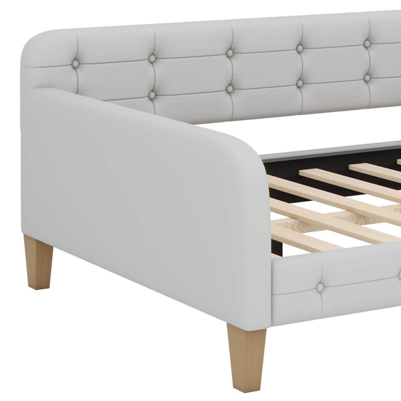 Lit de jour double avec 4 pieds de soutien, Beige