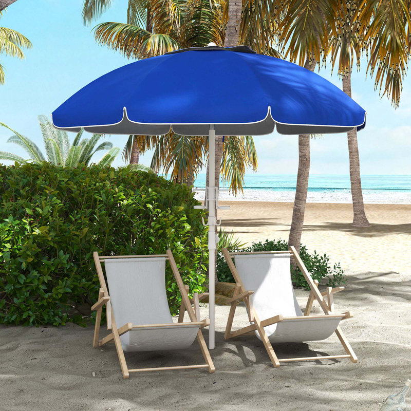Parasol de plage portatif Outsunny, Bleu
