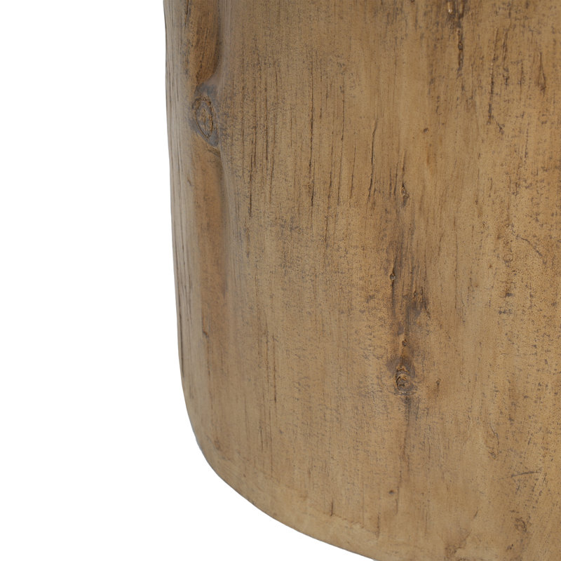 Achilles 16.25'' Rustic Hand-Painted MGO Tree Stump Side Table