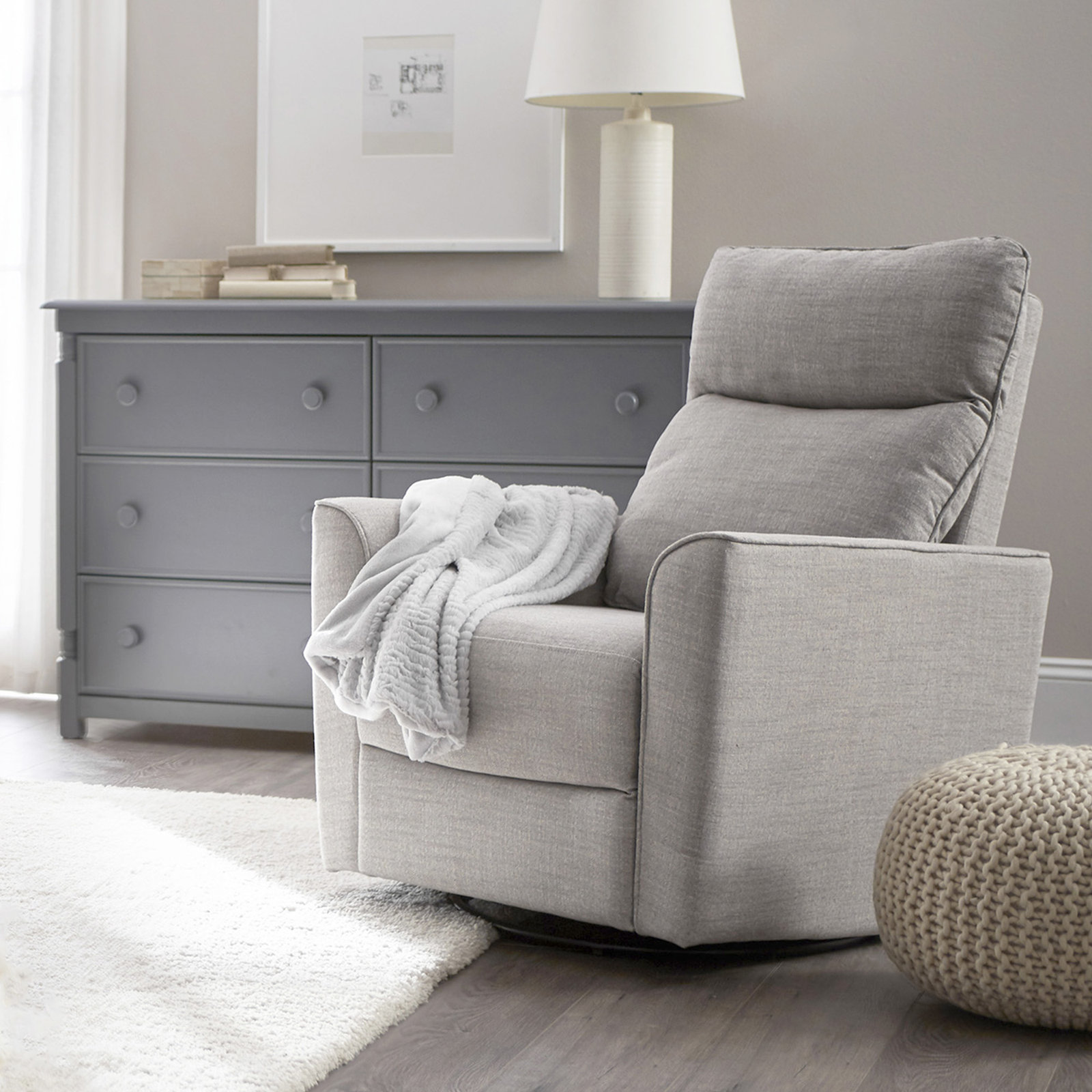 Soho Swivel Glider, Gray