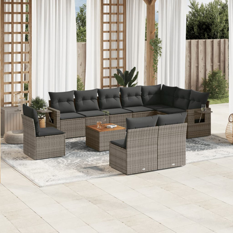 Vidaxl Garden Sofa Set Grey