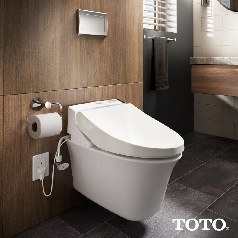 Washlet® Elongated Toilet Bidet Seat, Cotton White