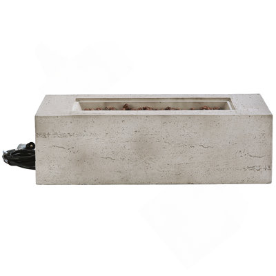 Foyer d'extérieur au propane rectangulaire 40000 BTU, chauffe-terrasse 41,9 po MGO avec brûleur en acier inoxydable et pierres de lave gratuites, couvercle imperméable, adapté pour la cour, la pelouse, les patios, les terrasses et la piscine