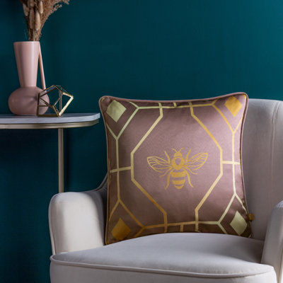 Bee Deco Geometric Square Throw Cushion