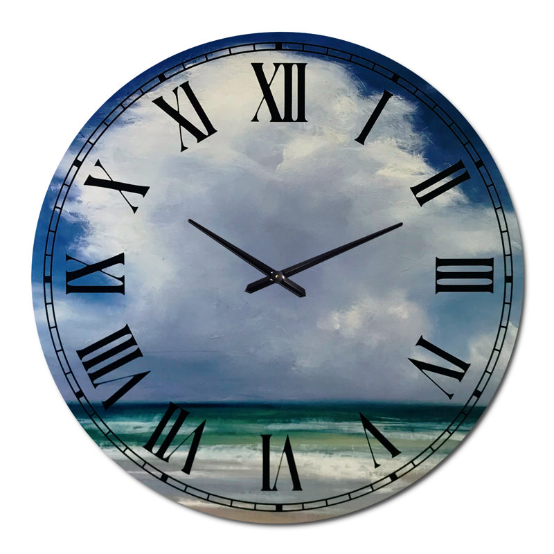 Beach Clouds II - Traditional Wall Clock, Oversized