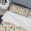 Formes florales roses et vertes I - ensemble de housse de couette moderne - microfibre de polyester-728554712