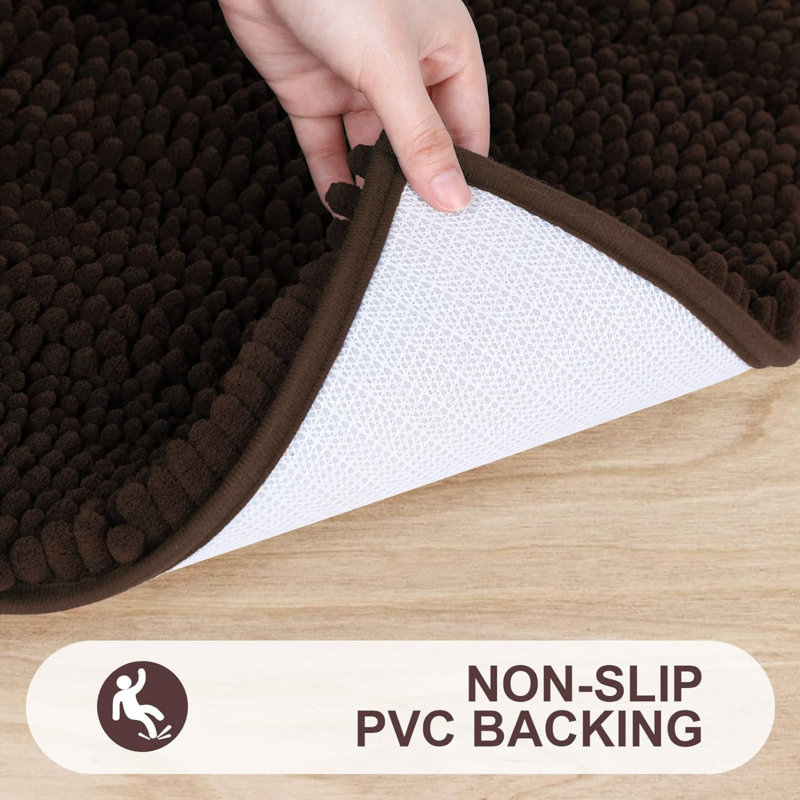 Watervliet Non-Slip Bath Mat, Brown