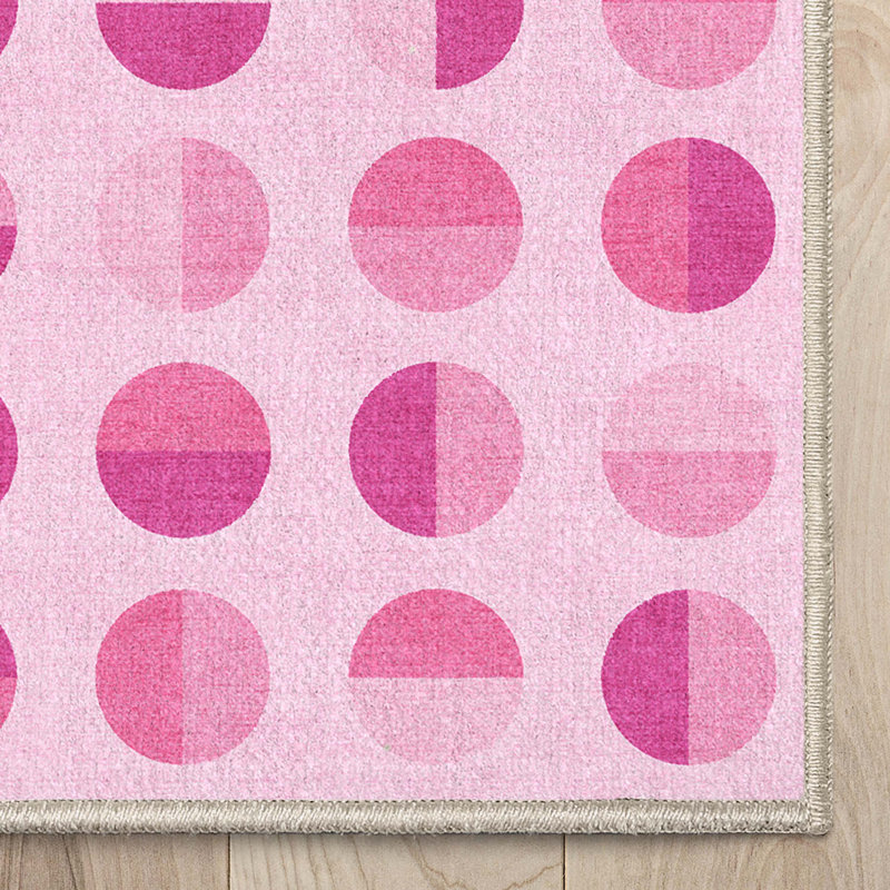 Tapis tissé à plat à motif géométrique rose Winston Porter Shanea, Rectangle 5 pi 3 po x 7 pi 3 po