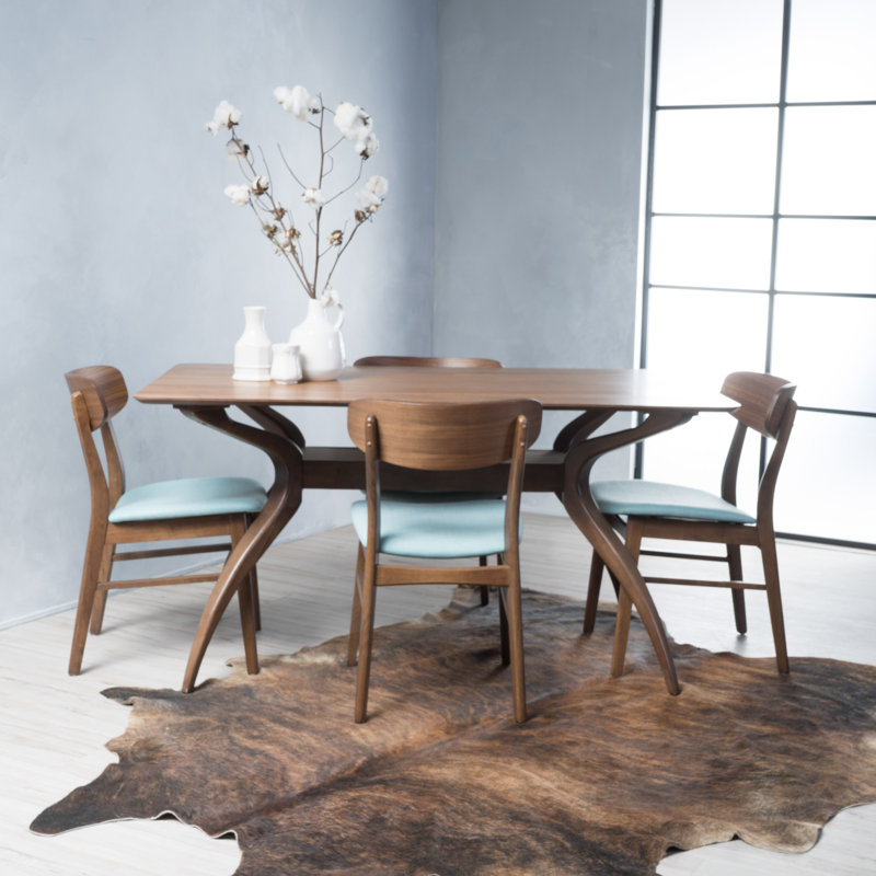 Ensemble repas pour 4 personnes Arbel, Noyer naturel, Menthe, H 30 po x L 59 po x l 35 po