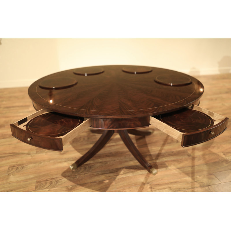 Round Mahogany Wood Dining Table