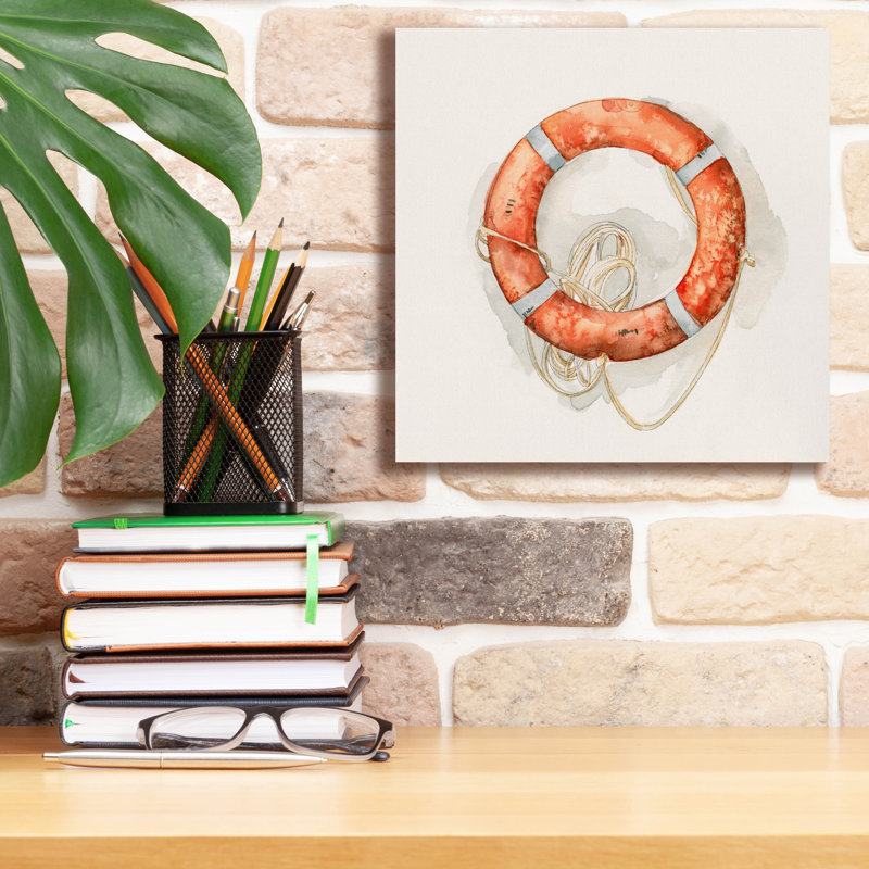  «Nautical Safety 1» par Emma Caroline, art mural sur toile, 12 po x 12 po