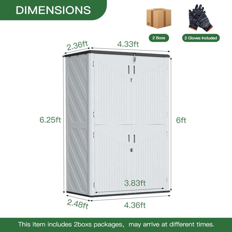 64 Cu.ft Outdoor Resin Shed, White