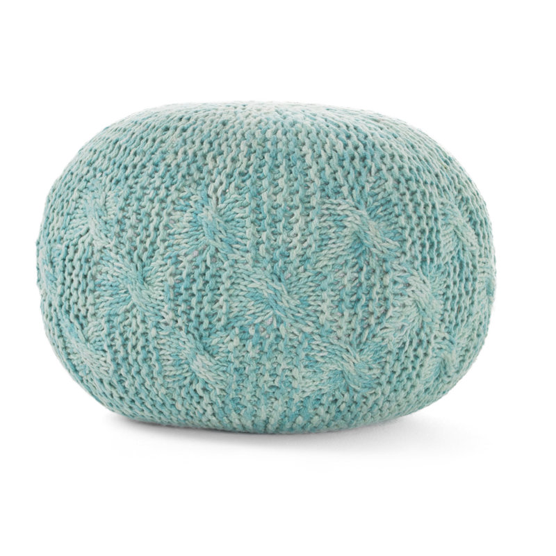 Pouf rond tricoté manuellement pour un coussin de sol, capacité de 200 lb, 20 x 20 x 14, article décoratif