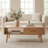 39"W Solid Oak Mid-Century Modern Coffee Table with Drawer-1964535693-1964535694