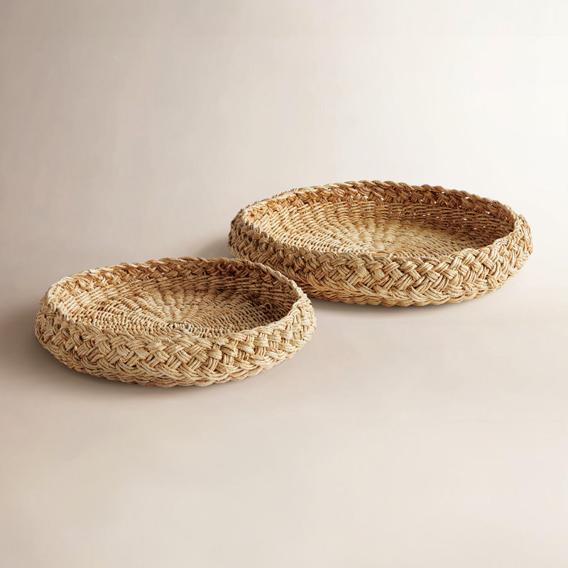 Rattan/Wicker Decorative Tray, Round