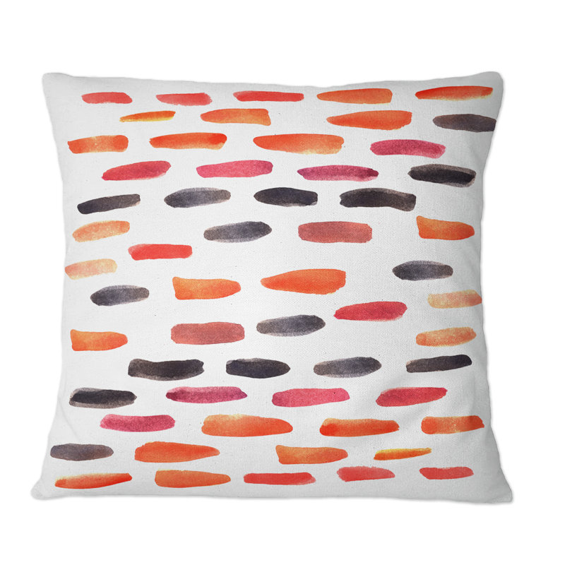 Coussin décoratif rétro orange et bleu, 16 po x 16 po