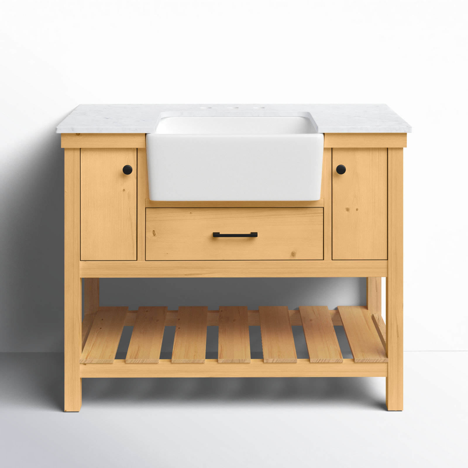 Pelaghia 42'' Single Bathroom Vanity, Natural Wood