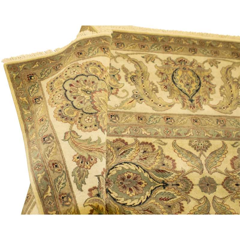 High-Quality Hand-Knotted Ivory Area Rug