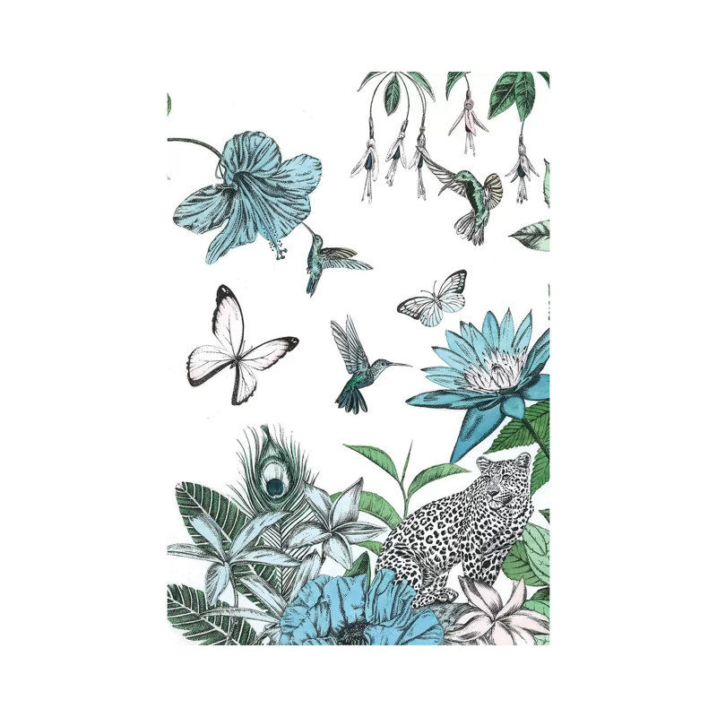Leopard And Flowers by Amelia Ilangaratne - Wrapped Canvas Print, 101.6 cm H x 66.04 cm W x 3.175 cm D